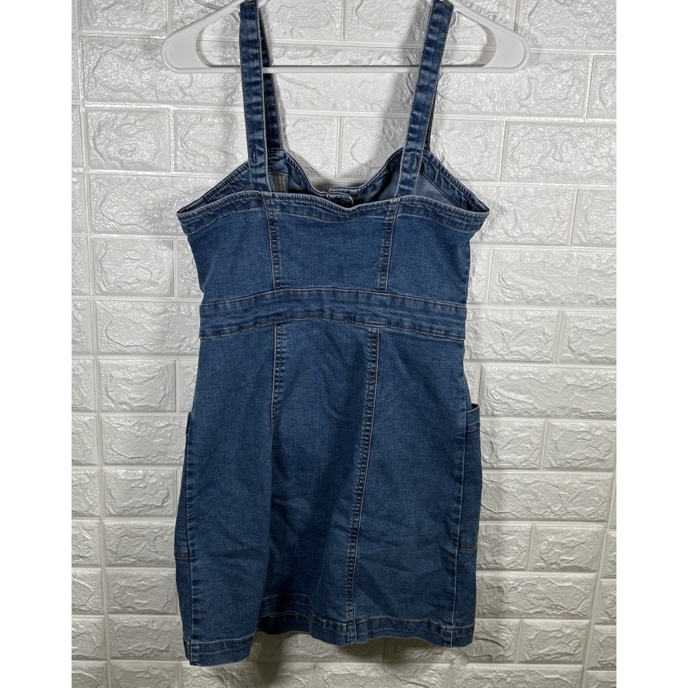 Aeropostale Womens Denim Dress Size Medium Blue Button Front Pockets - Picture 4 of 13